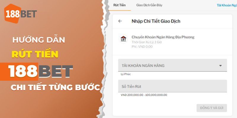 Rút tiền tại 188BET về tài khoản