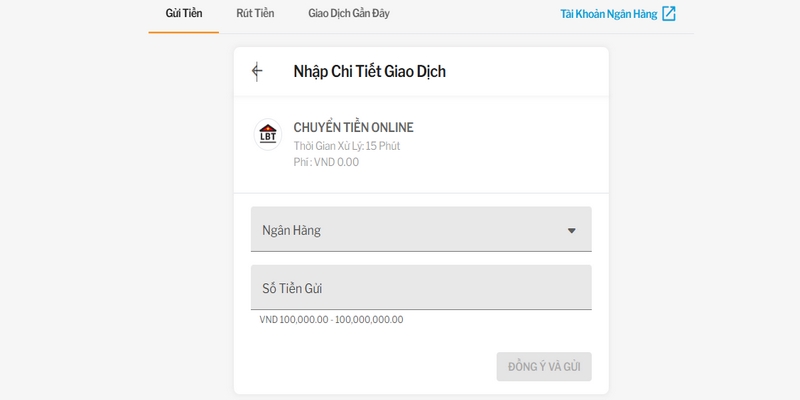 Chuyển tiền nhanh qua ngân hàng tới 188BET